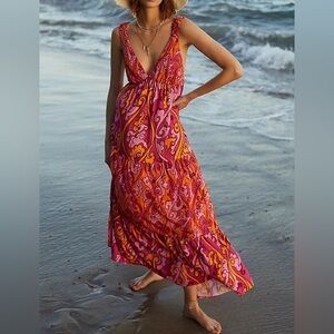 NWT Maeve Anthropologie Eviana shirred maxi dress